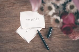 Thank you cards ready to be written